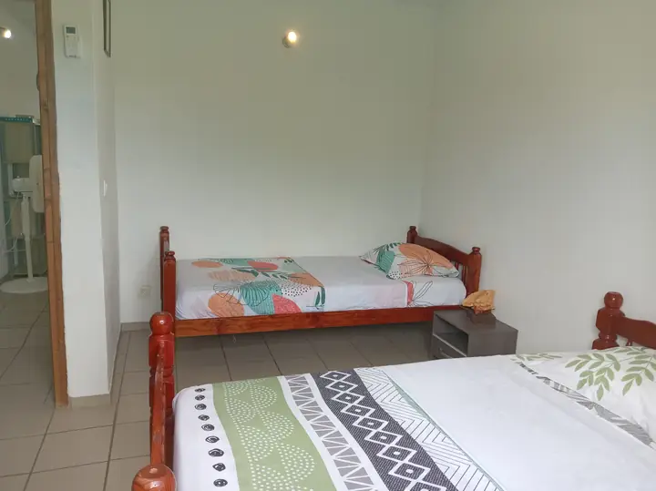 Chambre avec deux lits simples de Villa Le Gommier au Moule