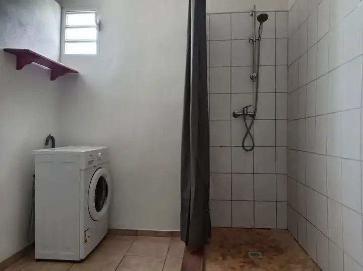 Espace douche et lave-linge de Villa Le Gommier au Moule